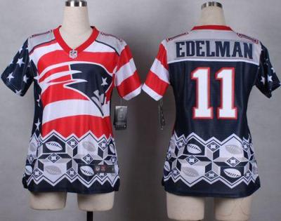 Women's Nike Patriots #11 Julian Edelman Navy Blue Stitched NFL Elite Noble Fashion Jersey
