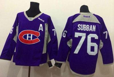 Montreal Canadiens #76 P.K Subban Purple Practice Stitched NHL Jersey