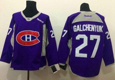 Montreal Canadiens #27 Alex Galchenyuk Purple Practice Stitched NHL Jersey