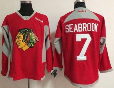 Chicago Blackhawks #7 Brent Seabrook Red Practice Stitched NHL Jersey