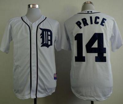 Detroit Tigers #14 David Price White Cool Base Stitched Baseball Jersey
