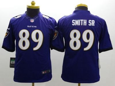 Youth Nike Ravens #89 Steve Smith Sr Purple Team Color Stitched NFL New Limited Jersey