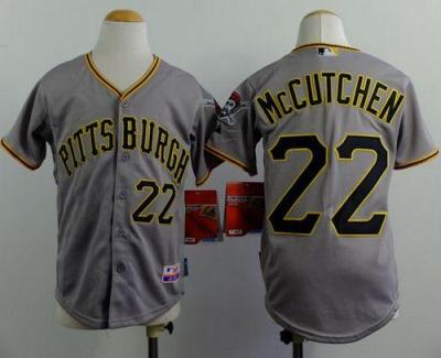 Youth Pittsburgh Pirates #22 Andrew McCutchen Grey Cool Base Stitched Baseball Jersey
