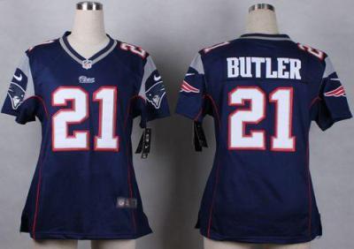 Women's Nike Patriots #21 Malcolm Butler Navy Blue Team Color Stitched NFL Elite Jersey
