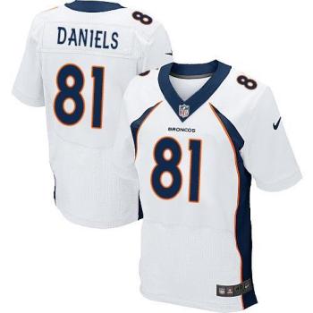 Nike Denver Broncos #81 Owen Daniels White Men's Stitched NFL Elite Jersey