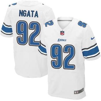 Nike Detroit Lions #92 Haloti Ngata White Men's Stitched NFL Elite Jersey