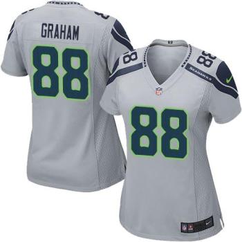 Women's Nike Seattle Seahawks #88 Jimmy Graham Grey Alternate NFL Elite Jersey
