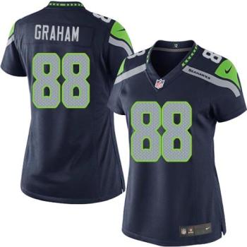 Women's Nike Seattle Seahawks #88 Jimmy Graham Steel Blue NFL Elite Jersey
