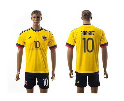 Colombia #10 Rodriguez Home Soccer Country Jersey