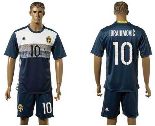 Sweden #10 Ibrahimovic Away Soccer Country Jersey