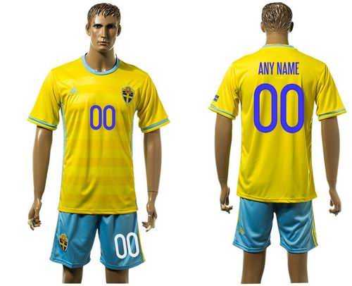 Sweden Personalized Home Soccer Country Jersey