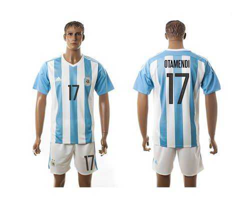 Argentina #17 Otamendi Home Soccer Country Jersey