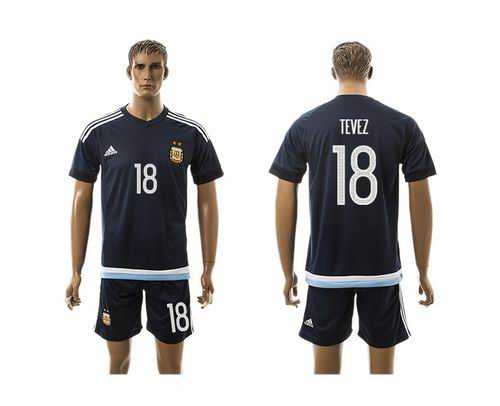 Argentina #18 Tevez Away Soccer Country Jersey