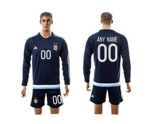 Argentina Personalized Away Long Sleeve Soccer Country Jersey
