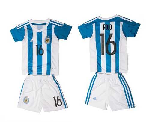 Argentina #16 Rojo Home Kid Soccer Country Jersey