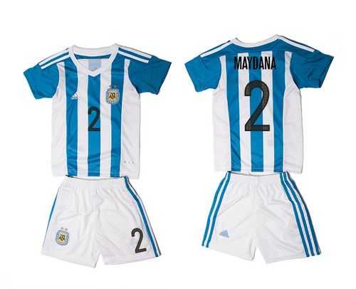 Argentina #2 Maydana Home Kid Soccer Country Jersey