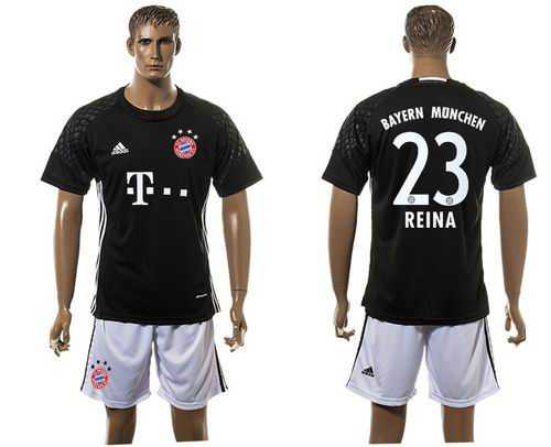 Bayern Munchen #23 Reina Goalkeeper Black Soccer Club Jersey