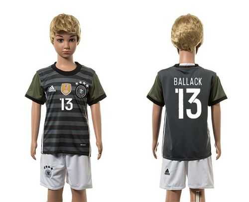 Germany #13 Ballack Away Kid Soccer Country Jersey