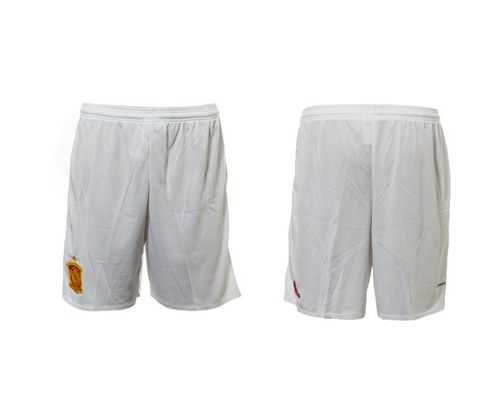Spain White Away Soccer Country Shorts