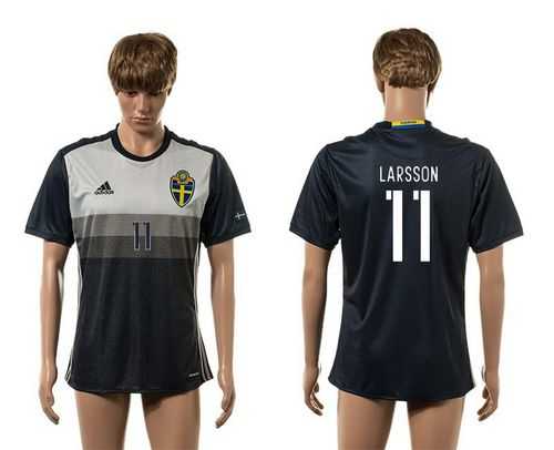 Sweden #11 Larsson Away Soccer Country Jersey