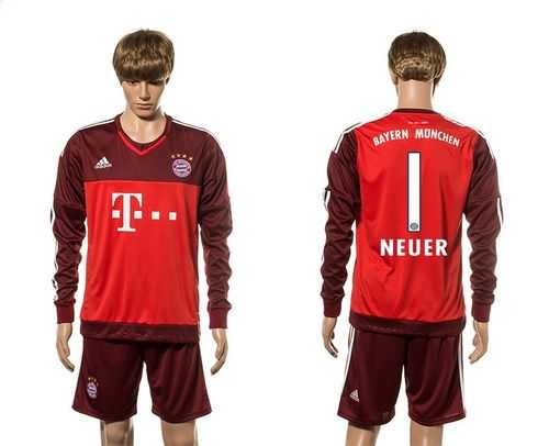 Bayern Munchen #1 Neuer Goalkeeper Long Sleeves Soccer Club Jersey