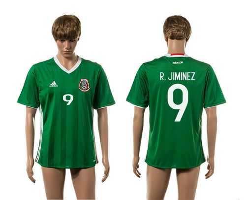 Mexico #9 R.Jimenez Green Home Soccer Country Jersey