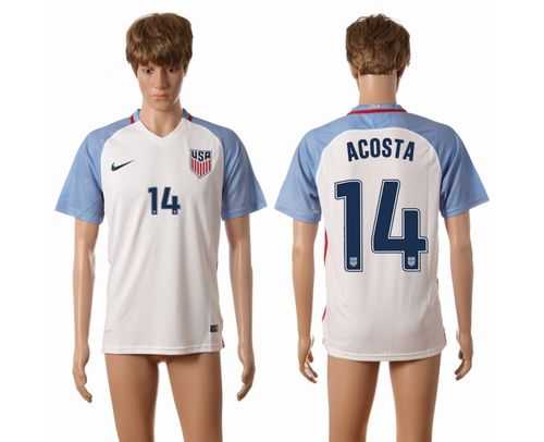 USA #14 Acosta Home Soccer Country Jersey