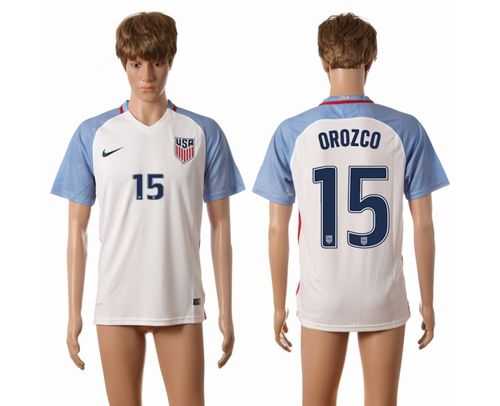 USA #15 Orozco Home Soccer Country Jersey