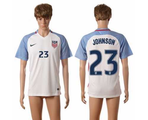 USA #23 Johnson Home Soccer Country Jersey