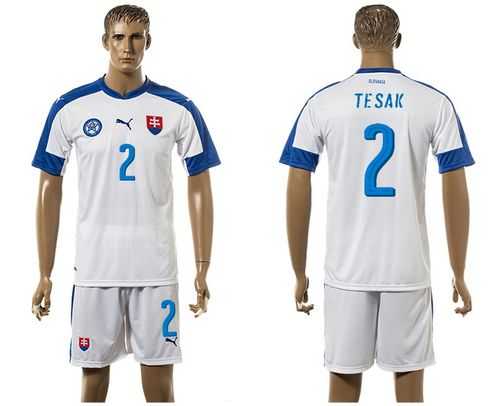 Slovakia #2 Tesak Home Soccer Country Jersey