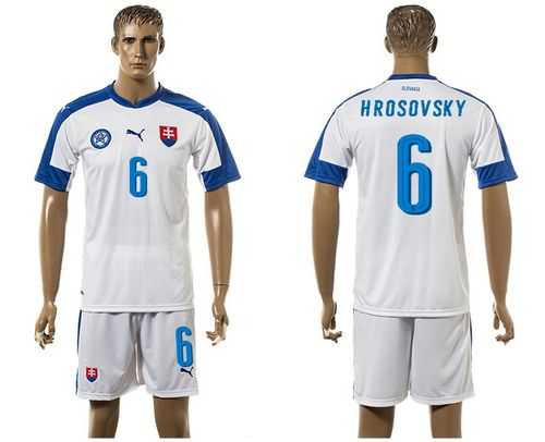 Slovakia #6 Hrosovsky Home Soccer Country Jersey