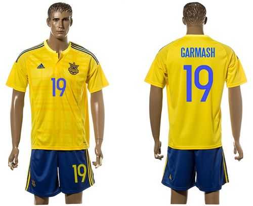 Ukraine #19 Garmash Home Soccer Country Jersey