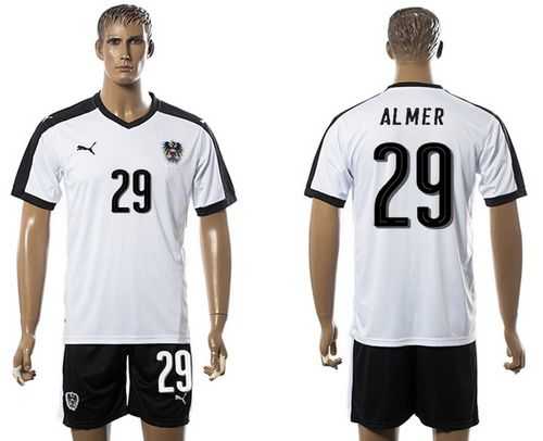 Austria #29 Almer White Away Soccer Country Jersey