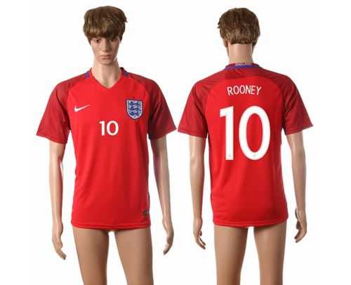England #10 Wayne Rooney Away Soccer Country Jersey