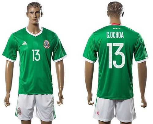 Mexico #13 G.Ochoa Green Home Soccer Country Jersey