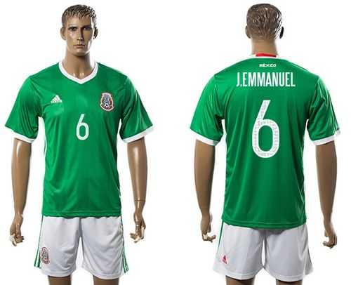 Mexico #6 J.Emmanuel Green Home Soccer Country Jersey