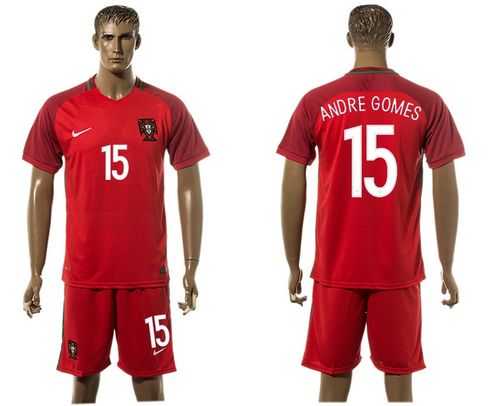 Portugal #15 Andre Gomes Home Soccer Country Jersey