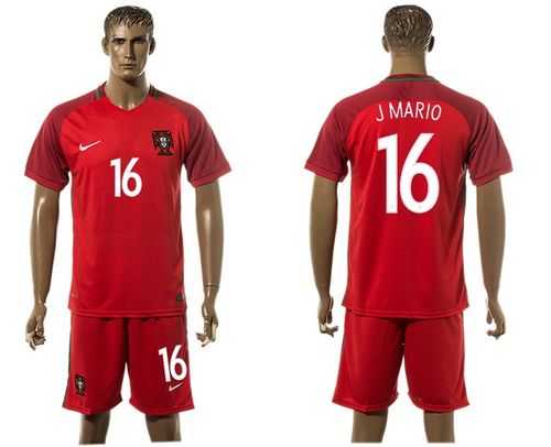Portugal #16 Jmario Home Soccer Country Jersey