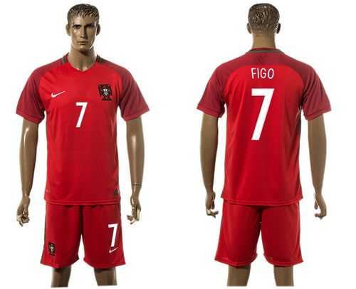Portugal #7 Figo Home Soccer Country Jersey