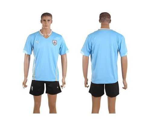 Uruguay Blank Home Soccer Country Jersey
