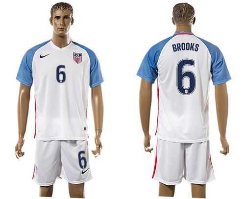 USA #6 Brooks Home Soccer Country Jersey
