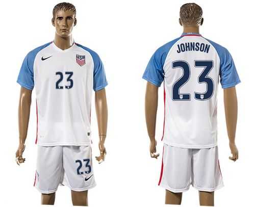 USA #23 Johnson Home Soccer Country Jersey