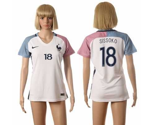 Women's France #18 Sissoko Away Away Soccer Country Jersey