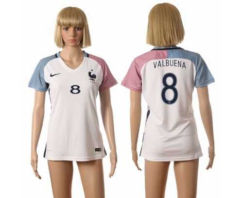 Women's France #8 Valbuena Away Away Soccer Country Jersey