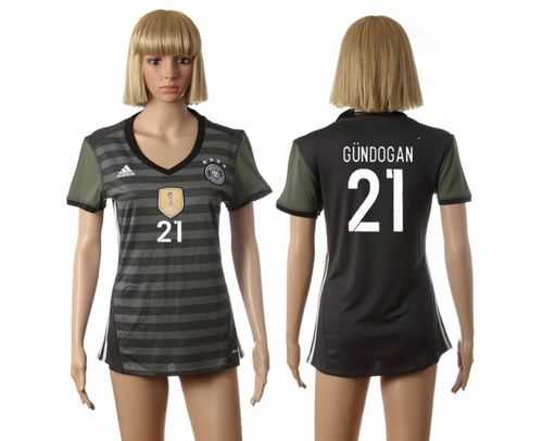 Women's Germany #21 Gundogan Away Soccer Country Jersey