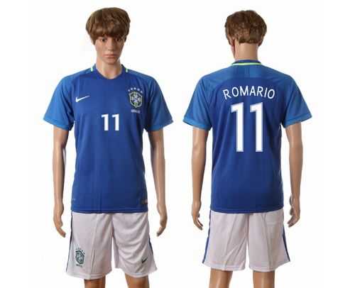 Brazil #11 Romario Away Soccer Country Jersey