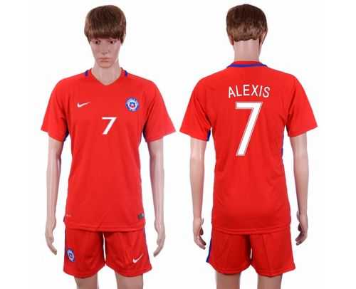 Chile #7 Alexis Home Soccer Country Jersey