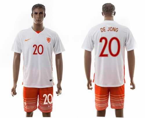 Holland #20 De Jong Away Soccer Country Jersey