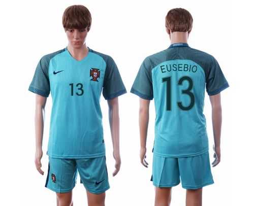 Portugal #13 Eusebio Away Soccer Country Jersey