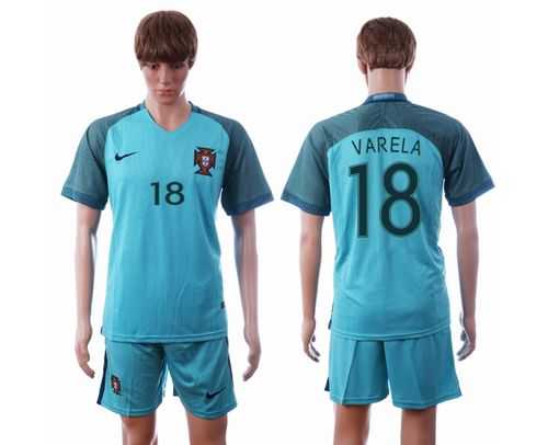 Portugal #18 Varela Away Soccer Country Jersey